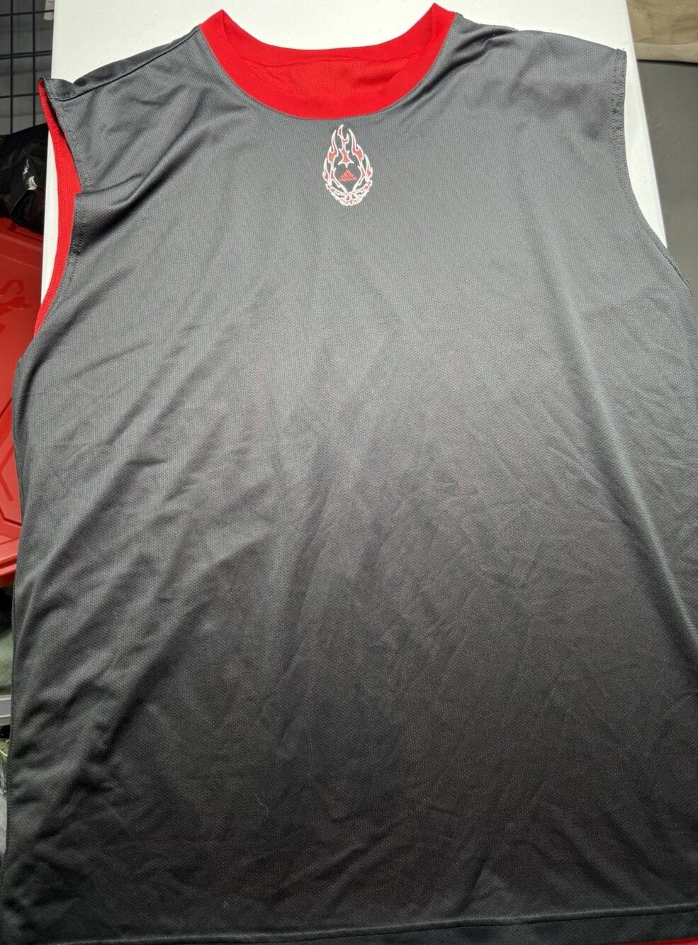 Adidas Y2K Vintage Reversible Jersey Baggy Tank Red/Black Size 2XL